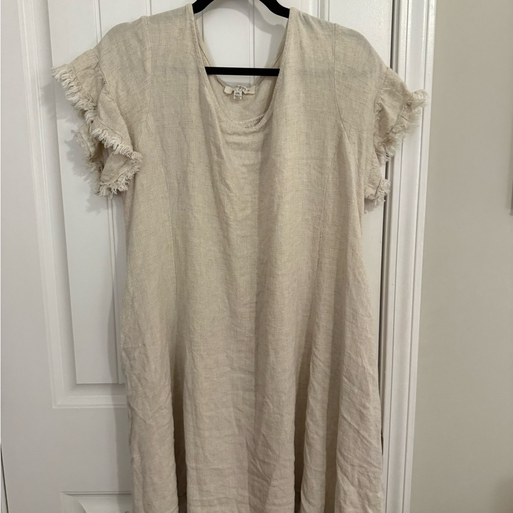 Umgee Cream Fringed Maxi Dress